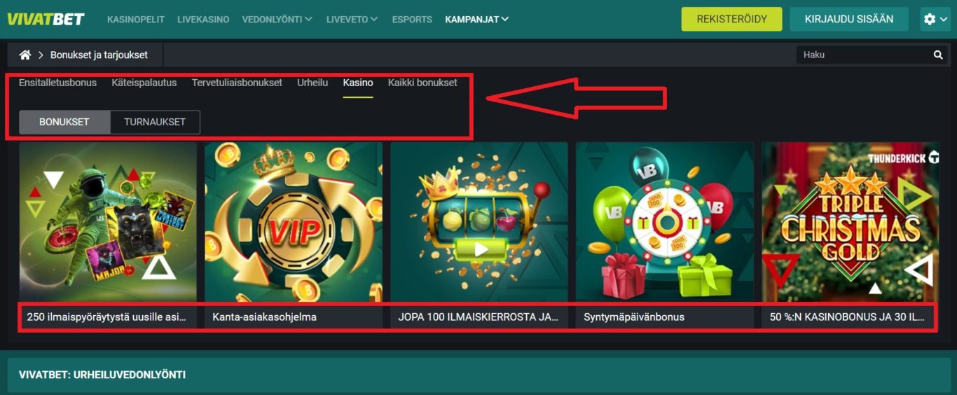 Tarvitseeko Vivatbet bonus code kasino 